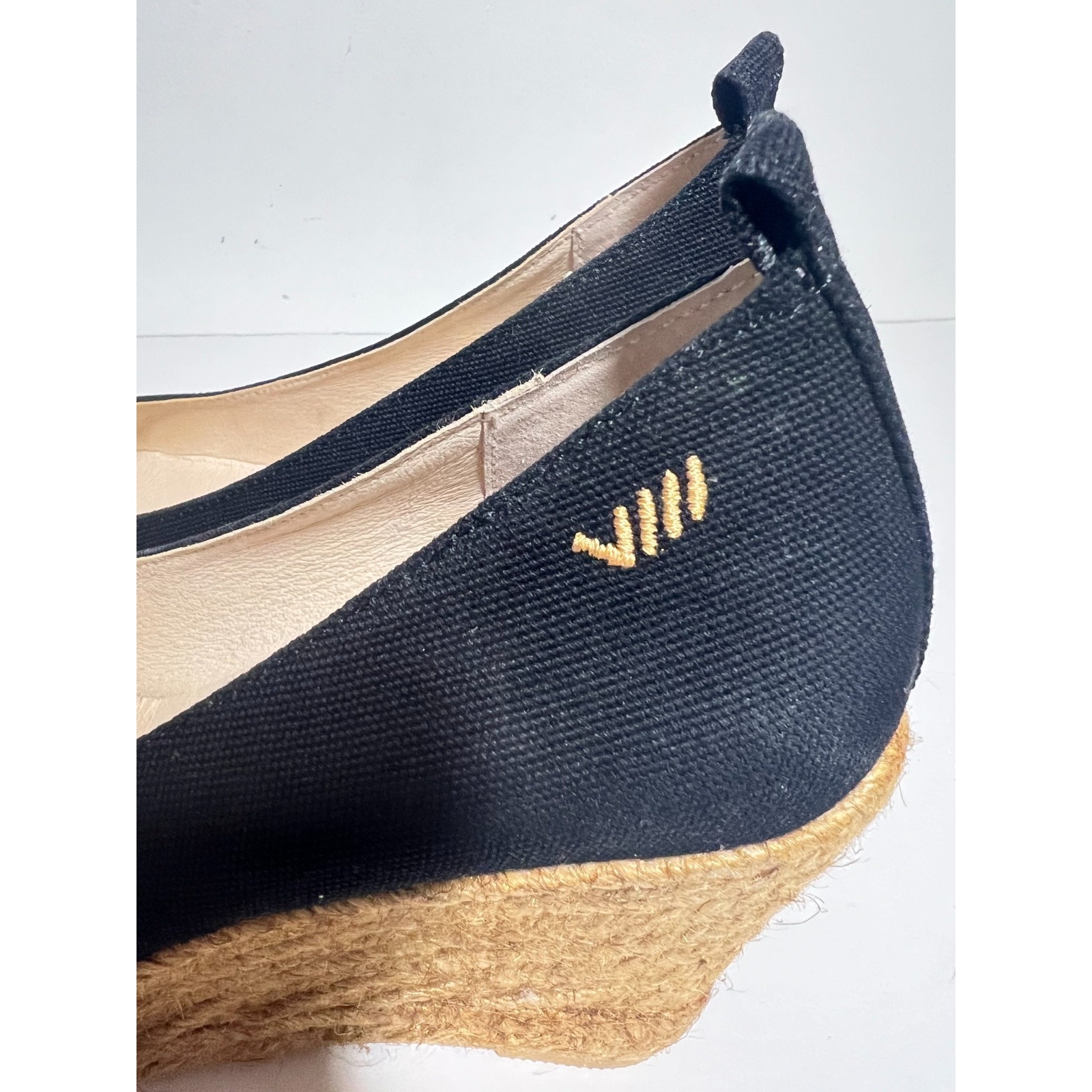 Viscata Euc Black Canvas Marquesa Espadrille 3.5" Wedge Shoe Sandal 41 Eu 10 Us — image 3 of 8